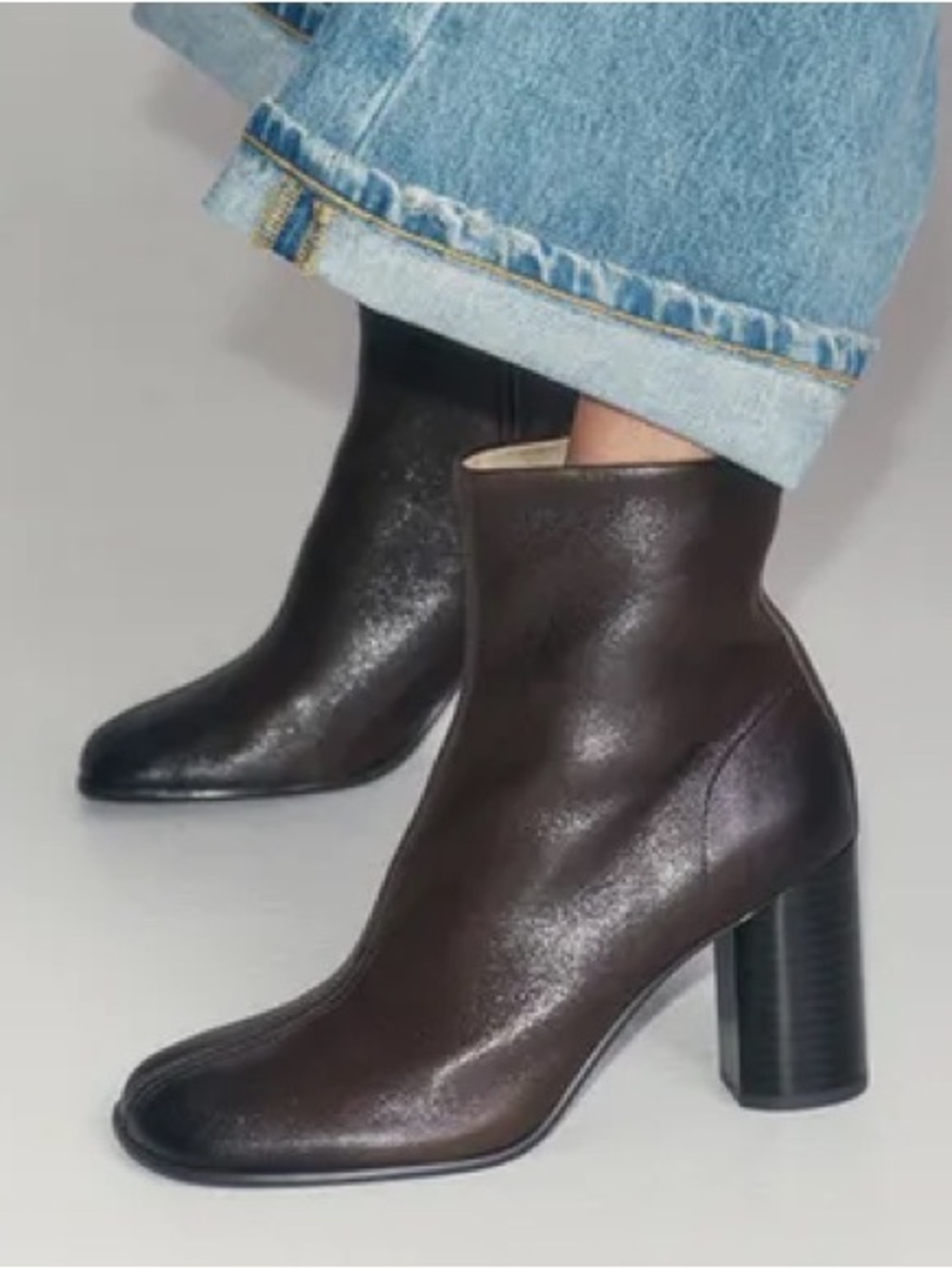 Zara Black zip up Leather Ankle Booties boots Block Heel NWT 37 new